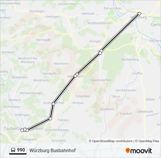 990 Bus Line Map