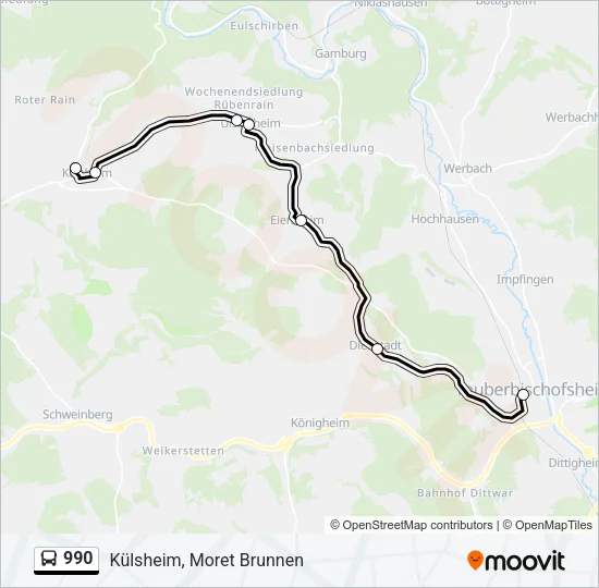990 Bus Line Map