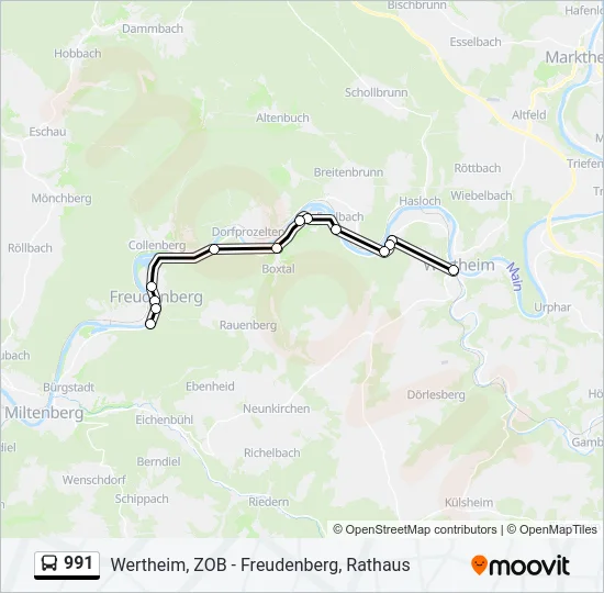 991 Bus Line Map