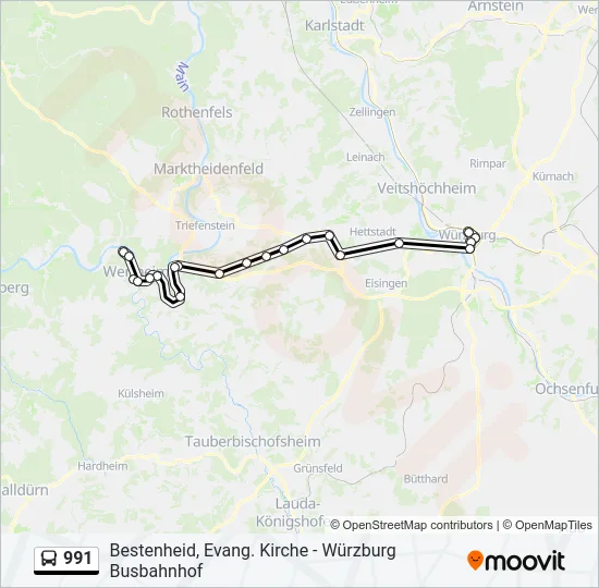 991 Bus Line Map