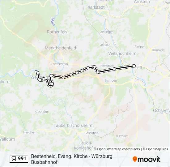991 Bus Line Map