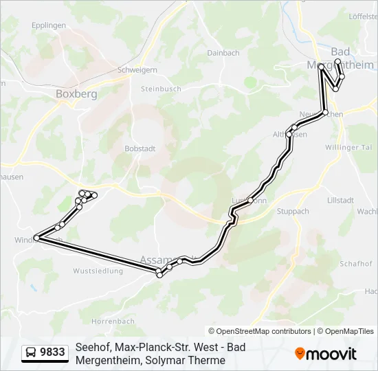 9833 Bus Line Map