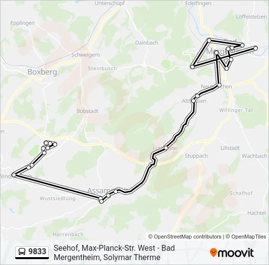 9833 Bus Line Map