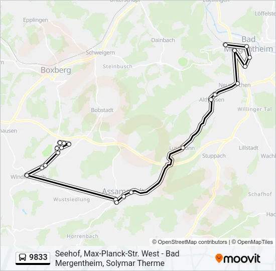9833 Bus Line Map