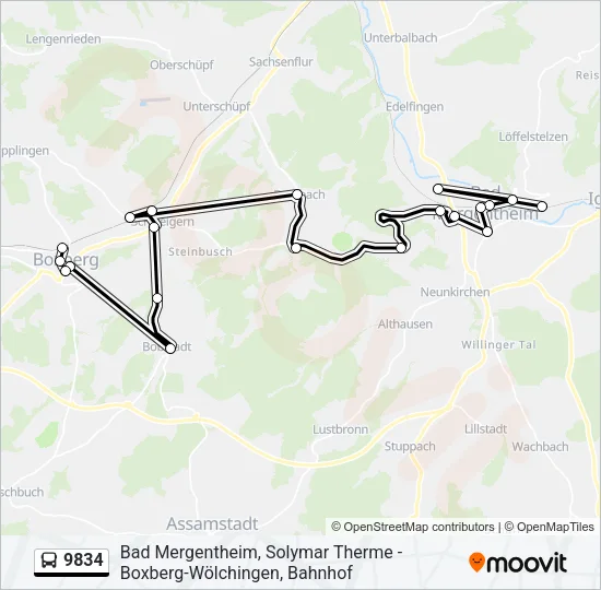 9834 Bus Line Map