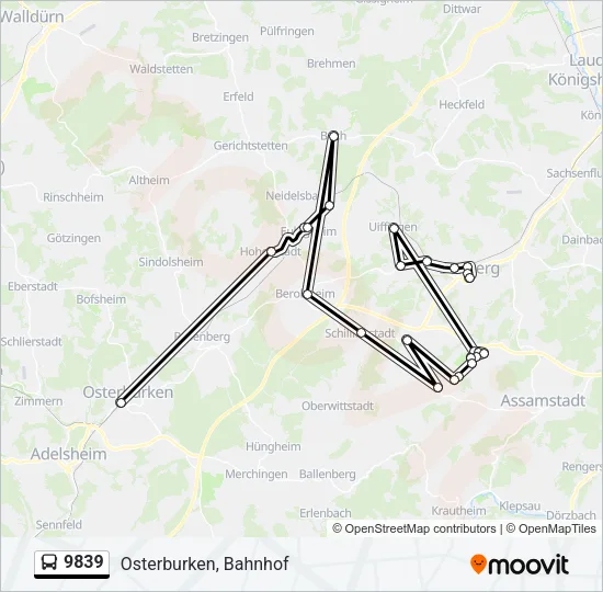 9839 Bus Line Map