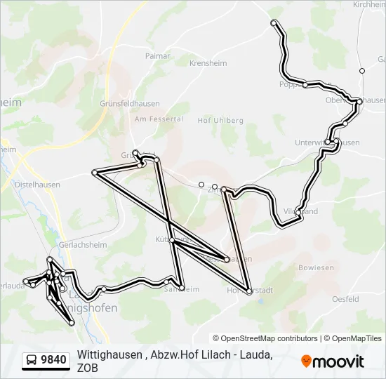 9840 Bus Line Map