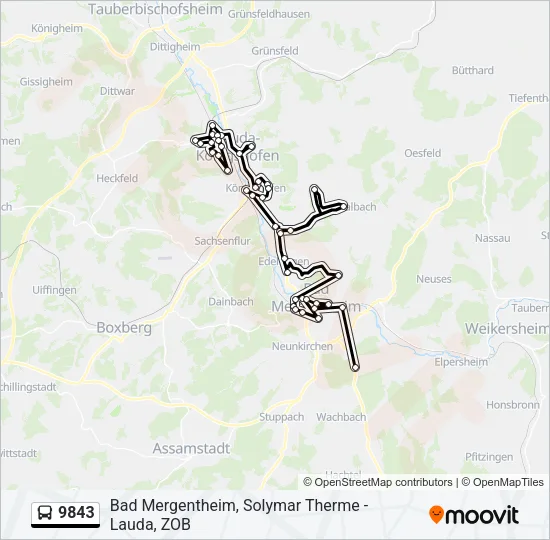 9843 Bus Line Map