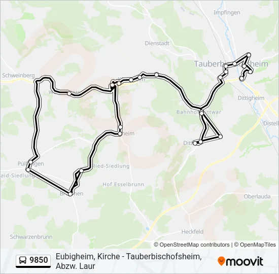9850 Bus Line Map