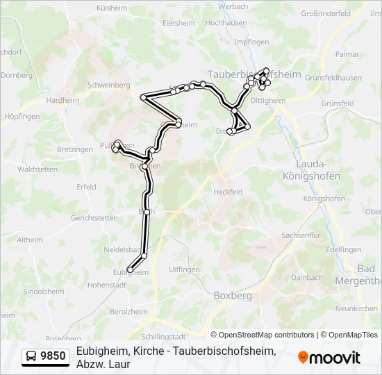 9850 Bus Line Map