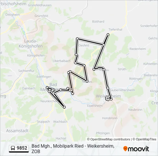 9852 Bus Line Map