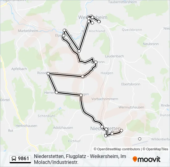 9861 Bus Line Map
