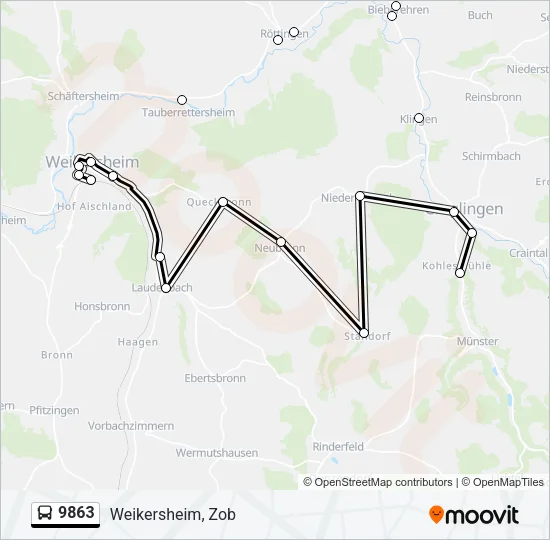 9863 Bus Line Map