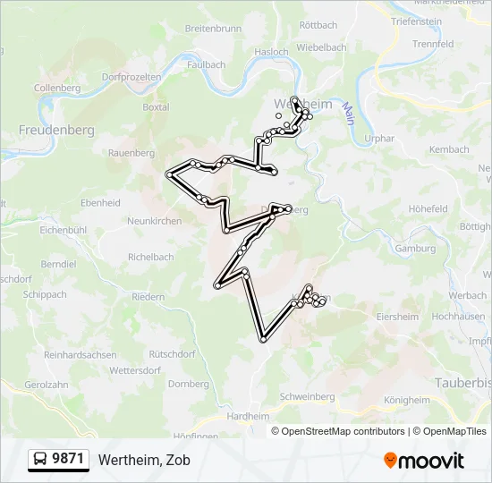 9871 Bus Line Map