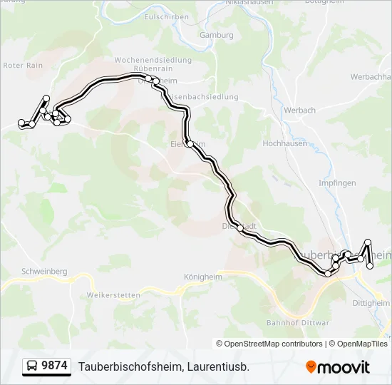 9874 Bus Line Map