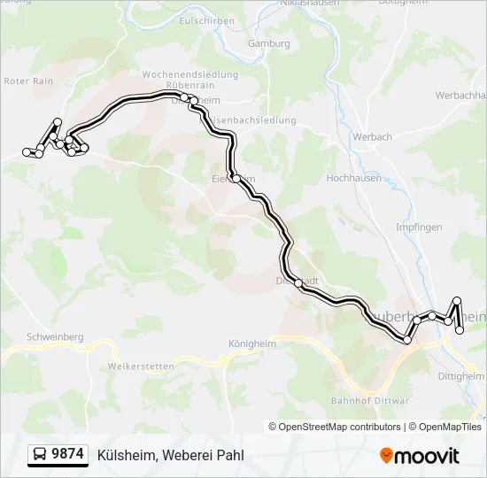 9874 Bus Line Map