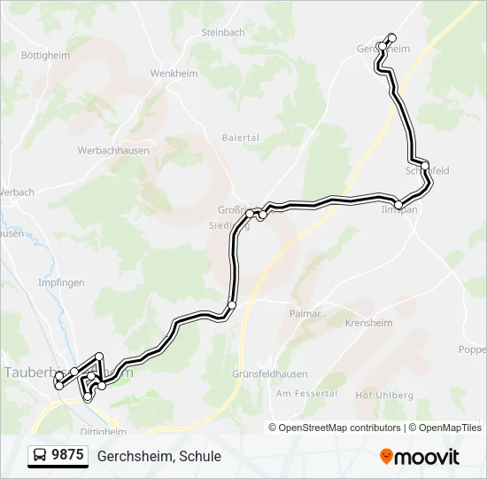 9875 Bus Line Map