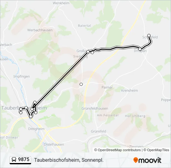 9875 Bus Line Map
