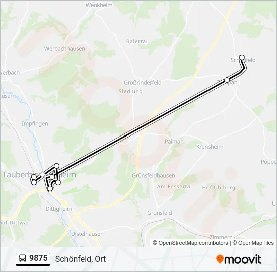 9875 Bus Line Map