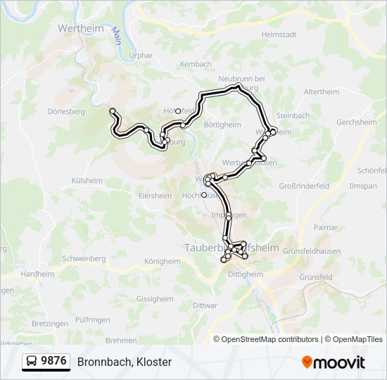 Автобус 9876: карта маршрута