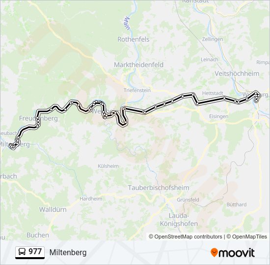 Автобус 977: карта маршрута