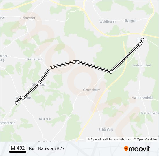 492 Bus Line Map
