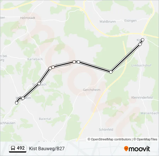 492 Bus Line Map