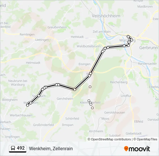 492 Bus Line Map