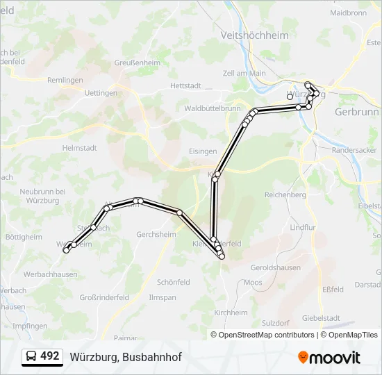 492 Bus Line Map