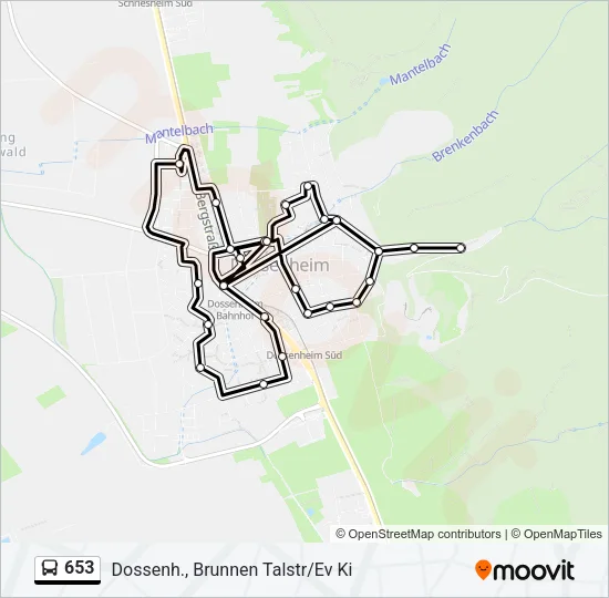 653 Bus Line Map