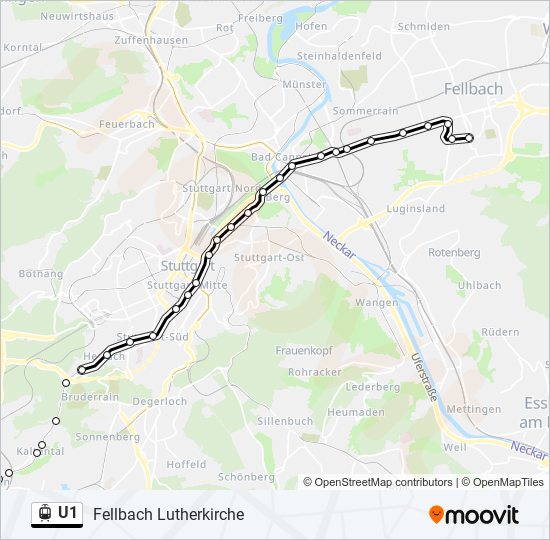 U1 light rail Line Map