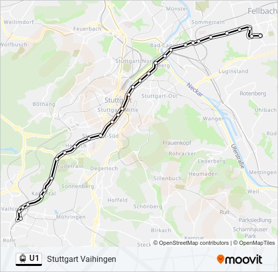 U1 light rail Line Map