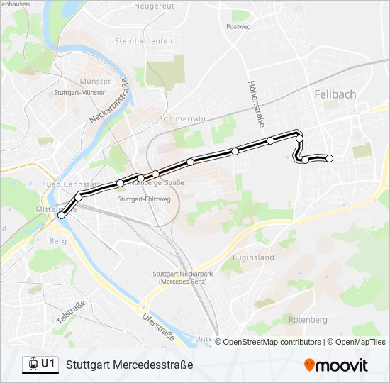 U1 light rail Line Map