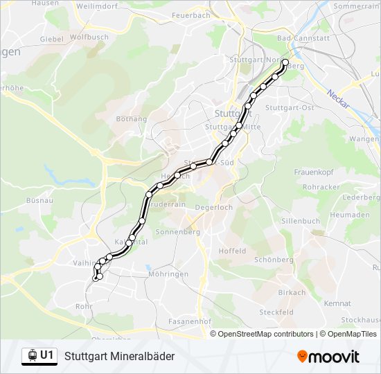 U1 light rail Line Map