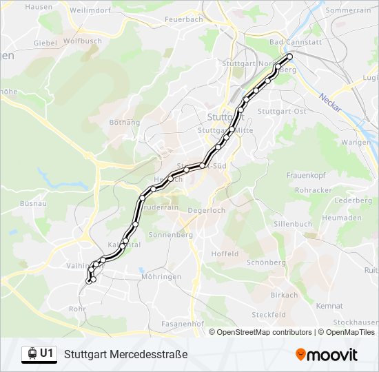 U1 light rail Line Map