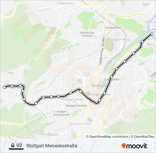 U2 light rail Line Map