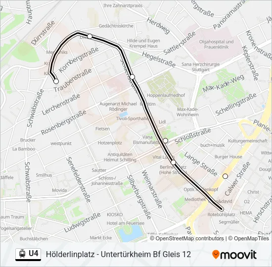 U4 Light Rail Line Map
