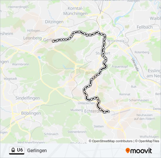 U6 light rail Line Map