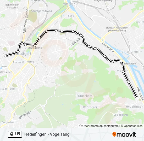 U9 Light Rail Line Map