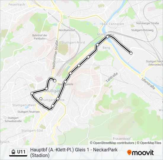 U11 Light Rail Line Map