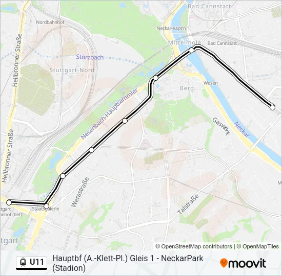 U11 Light Rail Line Map