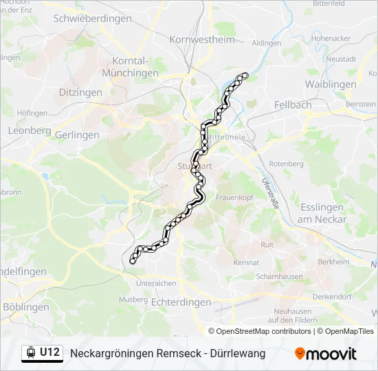 U12 Light Rail Line Map