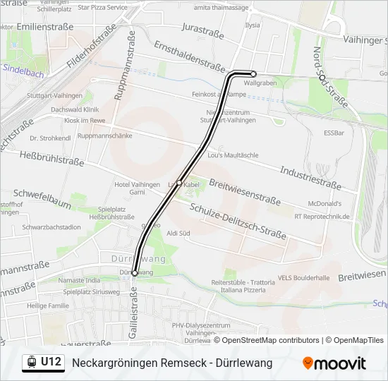 U12 Light Rail Line Map
