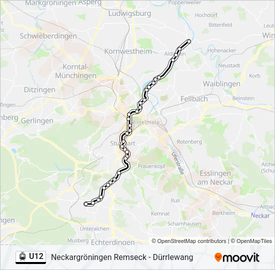 U12 Light Rail Line Map