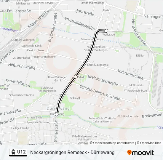 U12 Light Rail Line Map