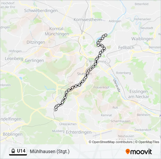 U14 Light Rail Line Map