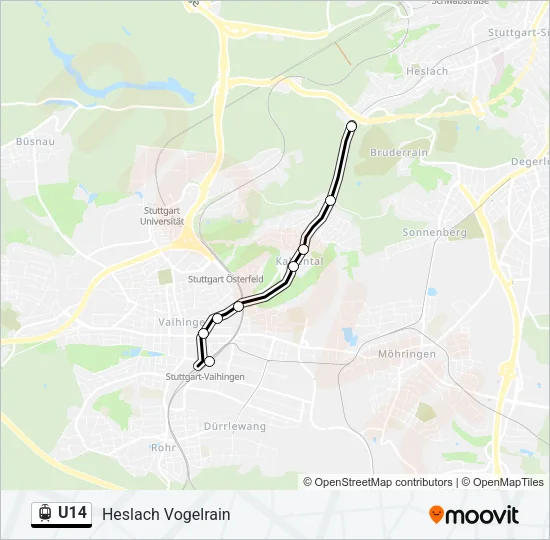 U14 Light Rail Line Map
