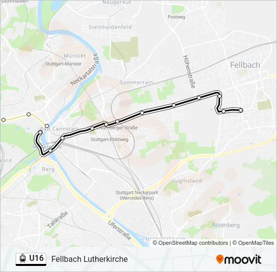 U16 Light Rail Line Map