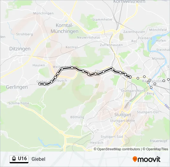 U16 Light Rail Line Map