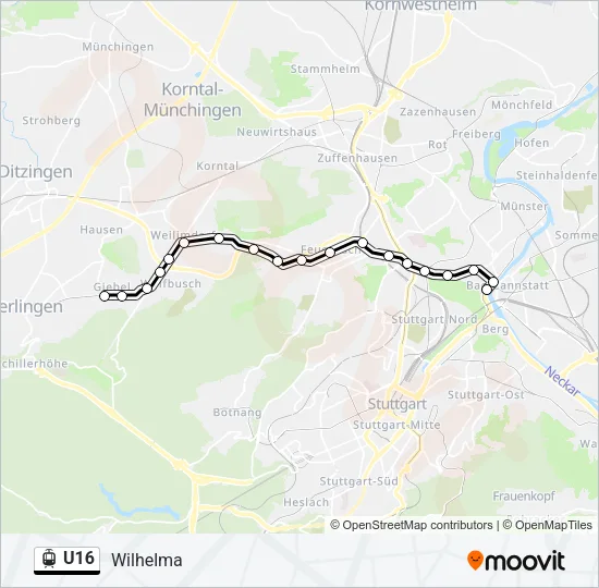 U16 Light Rail Line Map